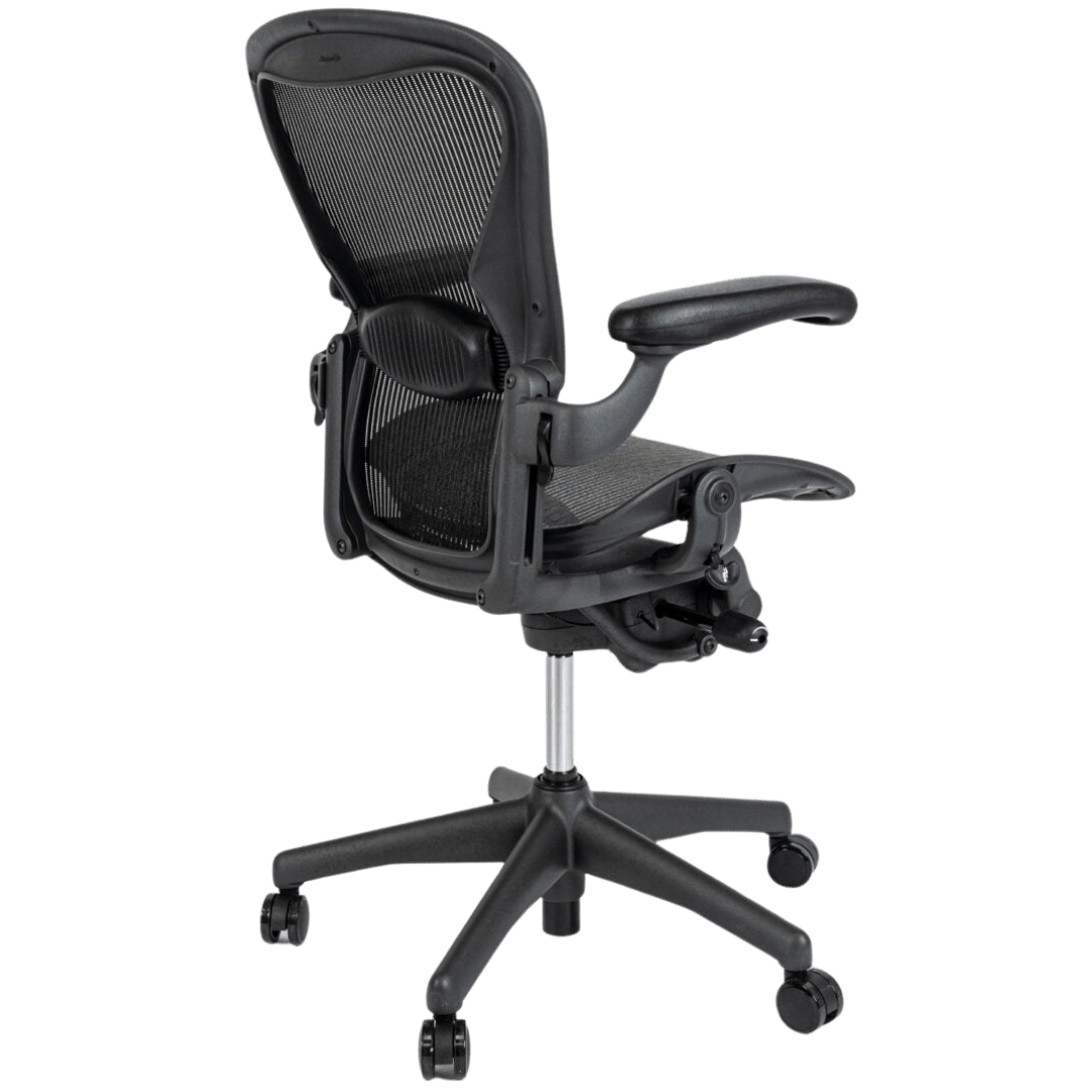 Herman Miller Aeron Mesh Office Chair Rear Tilt/Adjustable Arms (Black/Graphite) - Size B - Best Deal Office, TV, & Apple StoreLas_Vegas