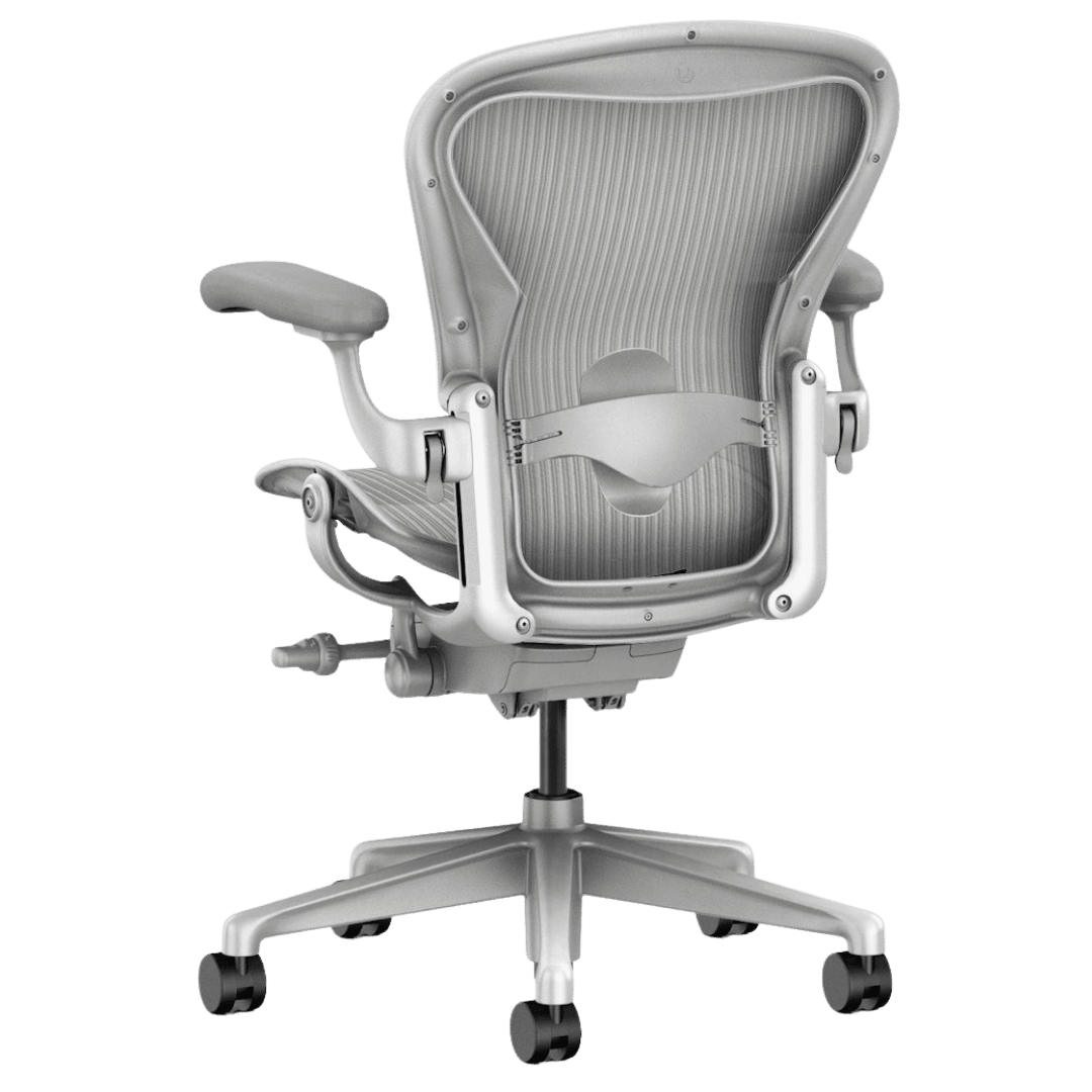 Herman Miller Aeron Remastered Fully Adjustable Office Chair (Mineral/Satin/White) - Size C - Best Deal Office, TV, & Apple StoreLas_Vegas