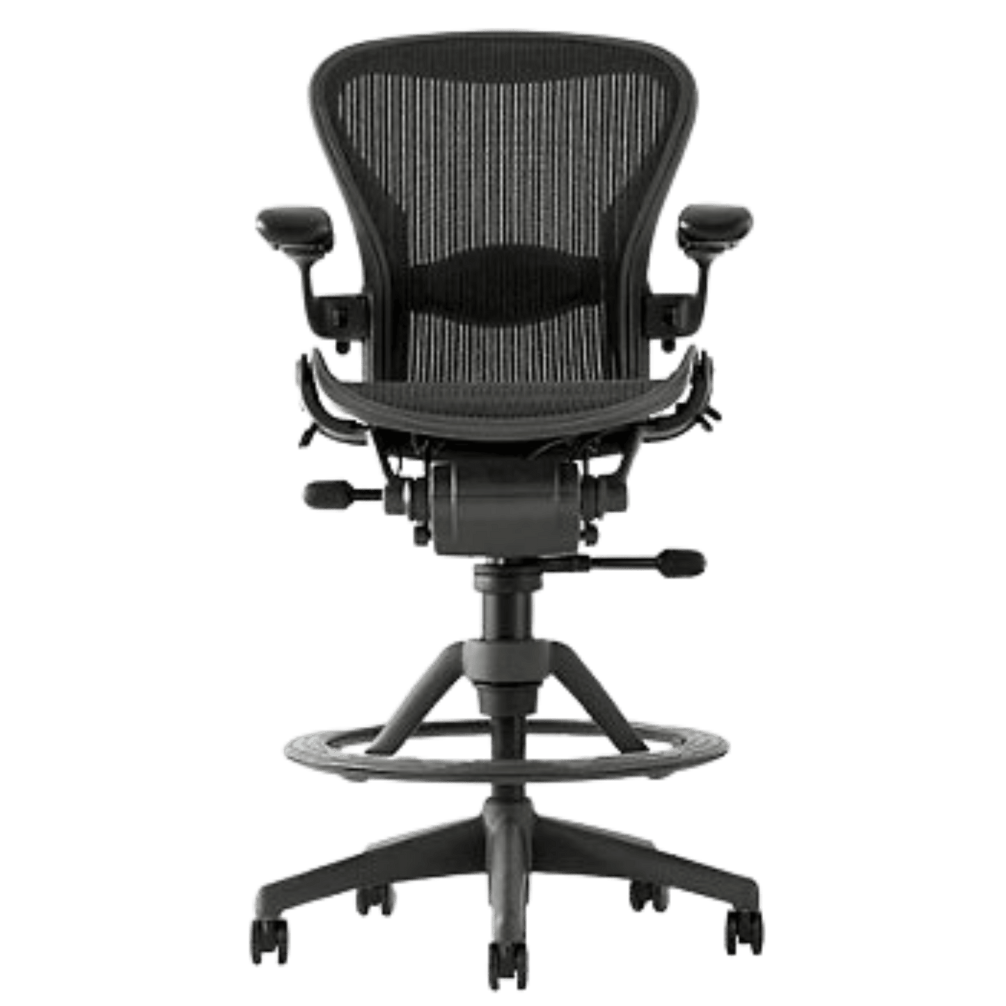 Herman Miller Aeron Stool Mesh Office Chair Standard Options (Black/Graphite) - Size B - Best Deal Vegas Furniture & Apple StoreLas_Vegas