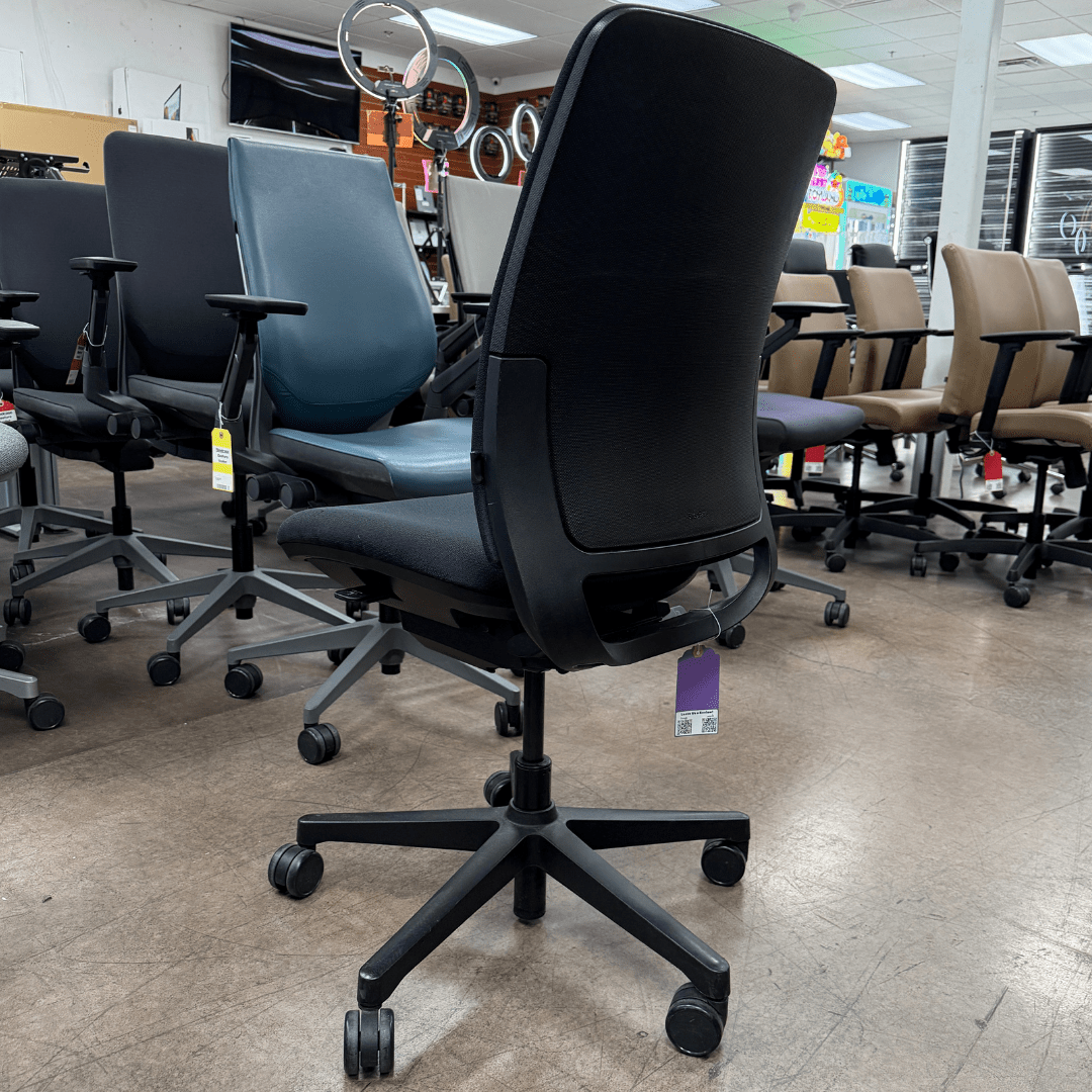 Steelcase Amia Ergonomic Office Chair ARMLESS (Black Cloth/Black Frame) - Best Deal Office, TV, & Apple StoreLas_Vegas