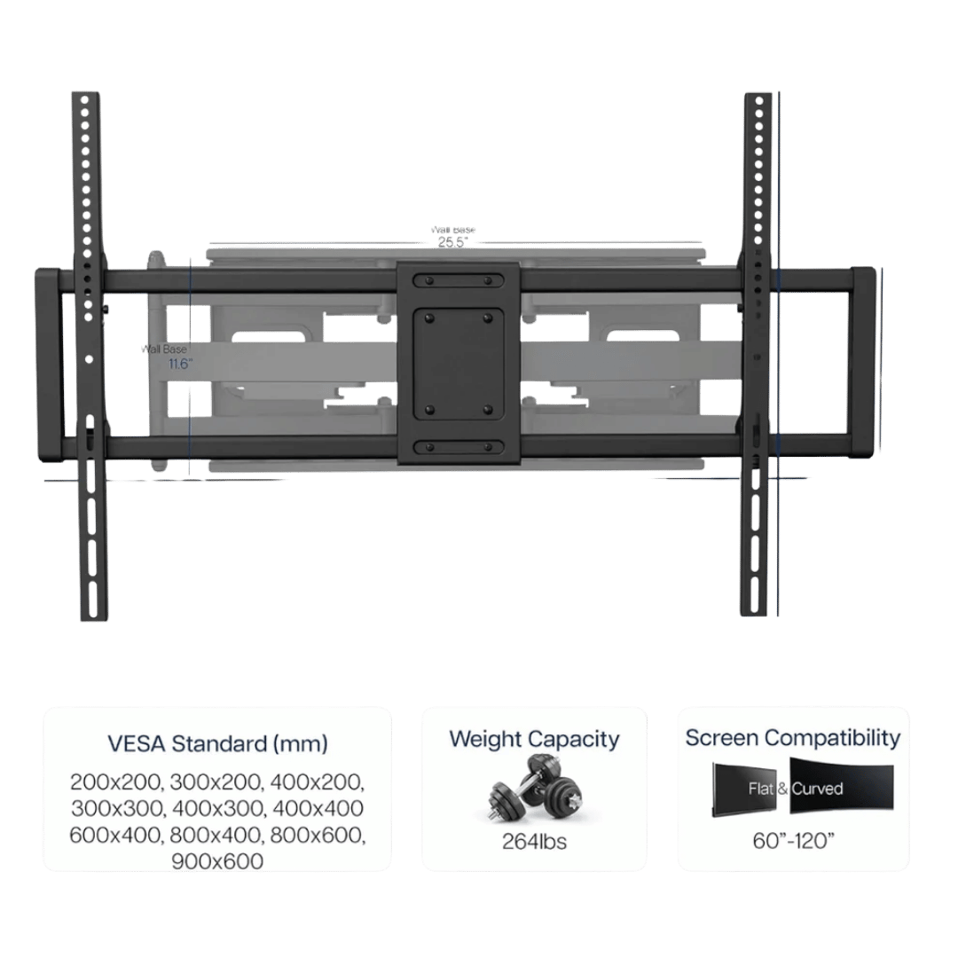 VIVO Full - Motion Articulating TV Wall Mount Bracket for TVs 60" to 120" (VW120M) - Best Deal Office, TV, & Apple StoreLas_Vegas