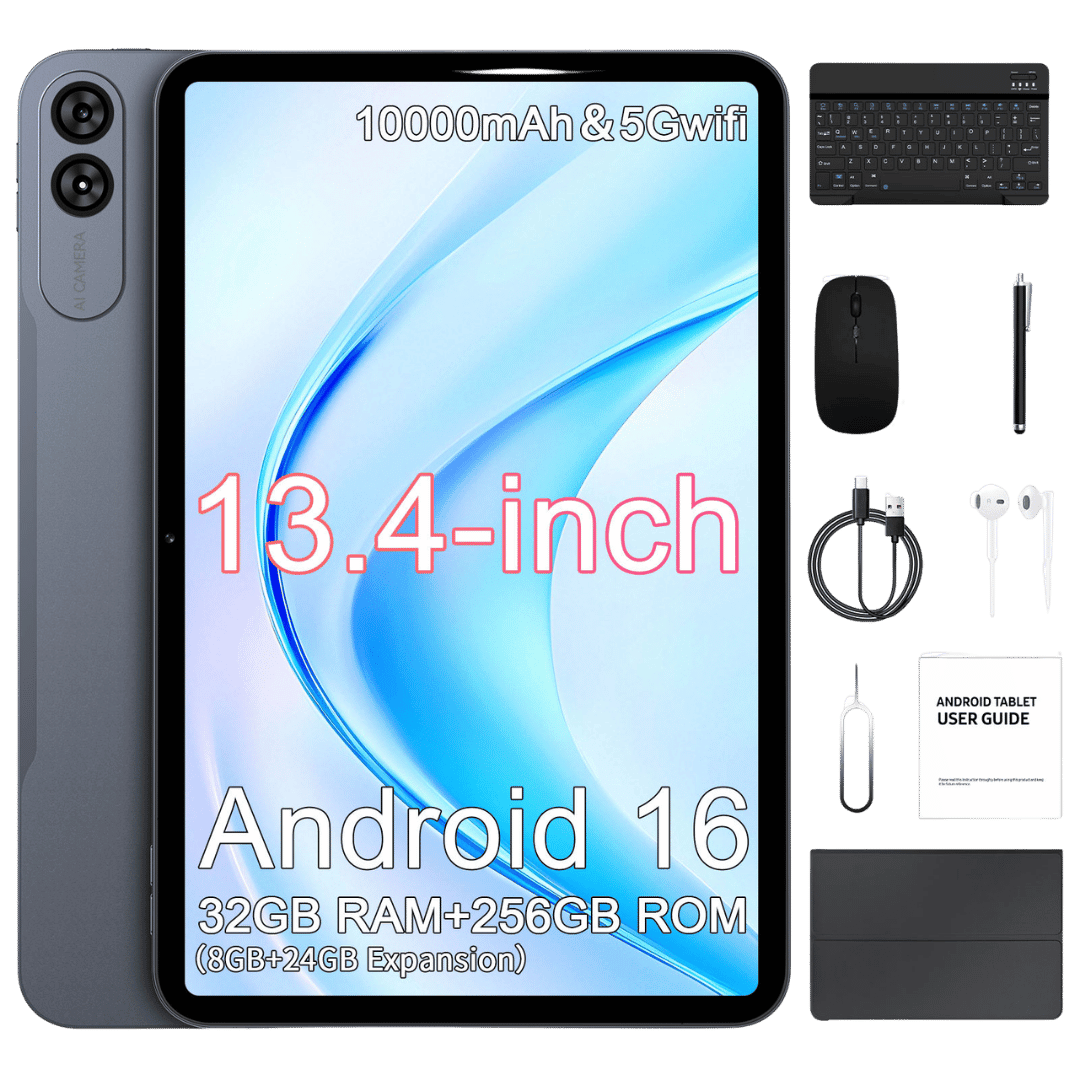 13.4" Android 16 Tablet PC – 6GB RAM + 256GB Storage – T620 Octa Core – 1920×1200 FHD – Keyboard + Pen Bundle - Best Deal Office, TV, & Apple StoreLas_Vegas