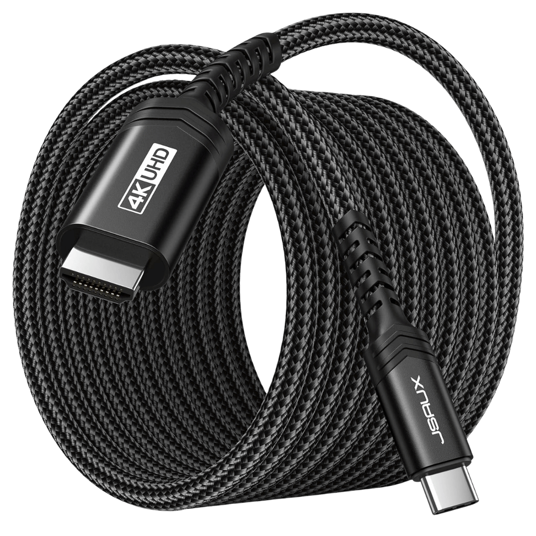 50ft USB-C to HDMI 2.0 Cable – 4K@60Hz Long-Run Cable for MacBook, iPad Pro, Laptop to TV/Monitor (Black)