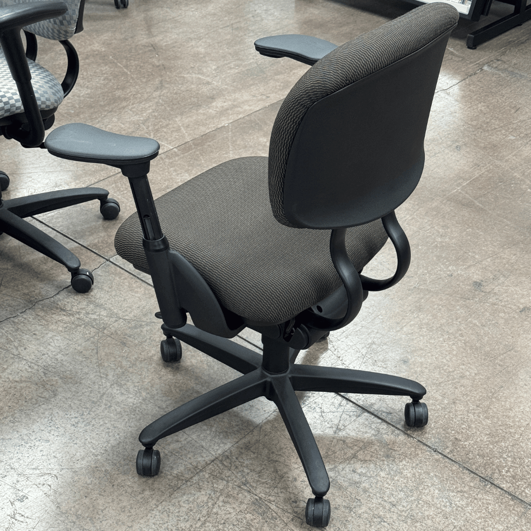 Haworth Improv Ergonomic Office Chair Adjustable Arms (Brown Plaid/ Black Frame) - Best Deal Office, TV, & Apple StoreLas_Vegas