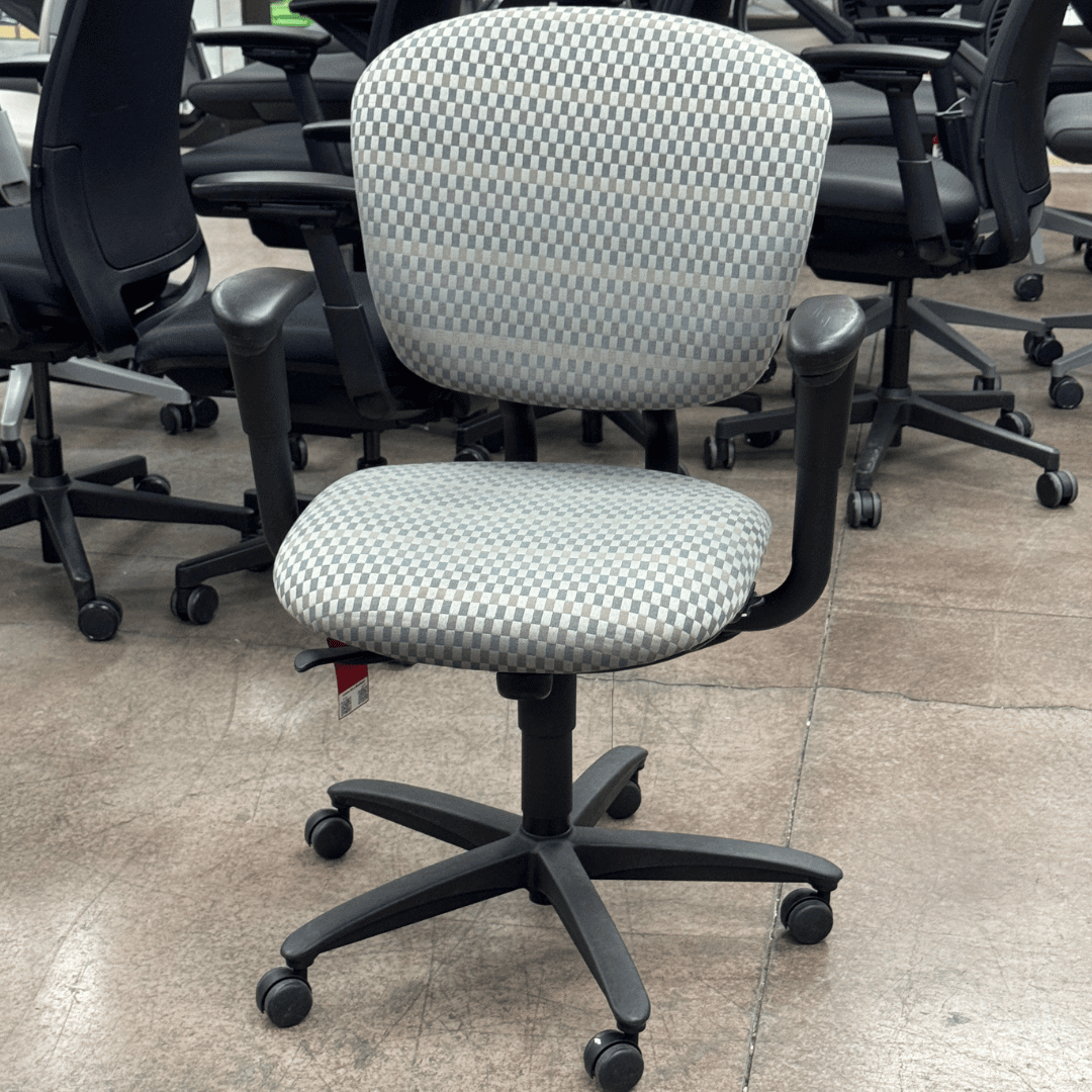 Haworth Improv Ergonomic Office Chair (Dark Gray Checkered Plaid/ Black Frame) - Best Deal Office, TV, & Apple StoreLas_Vegas
