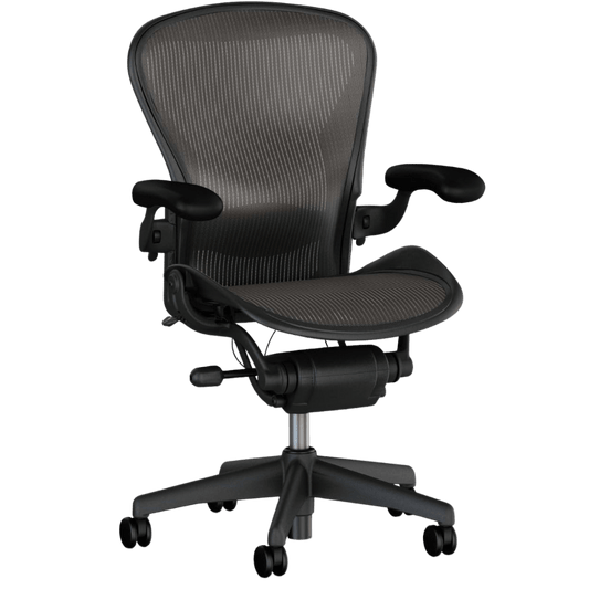 Herman Miller Aeron Mesh Office Chair Adjustable Arms (Black/Graphite) - Size B - Best Deal Office, TV, & Apple StoreLas_Vegas