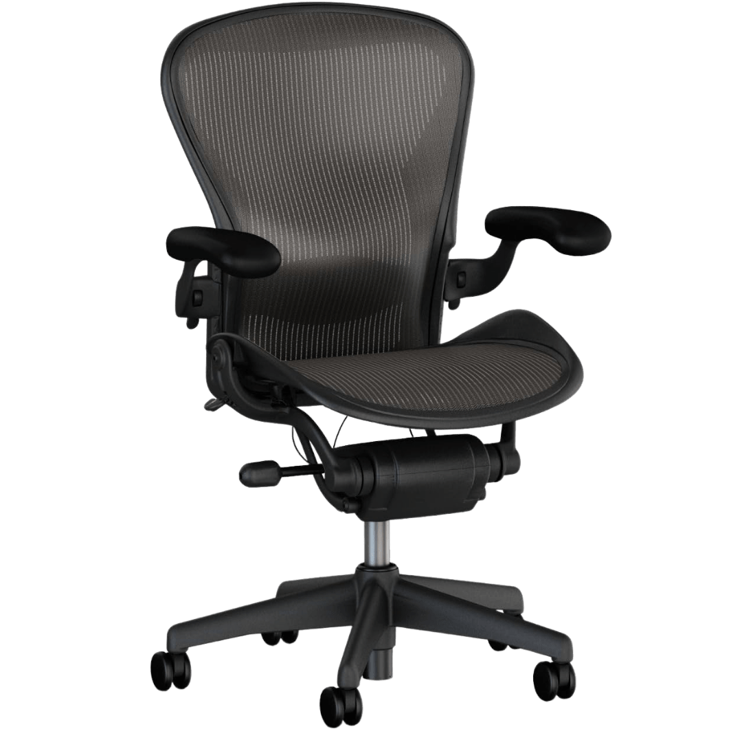 Herman Miller Aeron Mesh Office Chair Rear Tilt/Adjustable Arms (Black/Graphite) - Size B - Best Deal Office, TV, & Apple StoreLas_Vegas