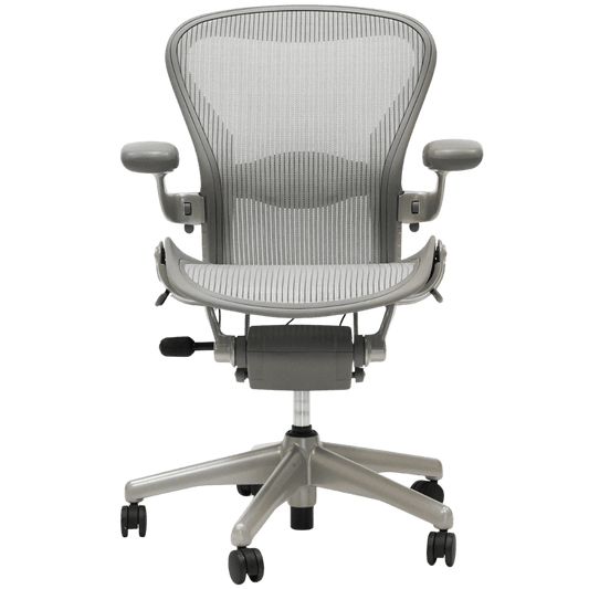 Herman Miller Aeron Office Chair Fully Adjustable (SIlver /Titanium Frame) - Size B - Best Deal Office, TV, & Apple StoreLas_Vegas