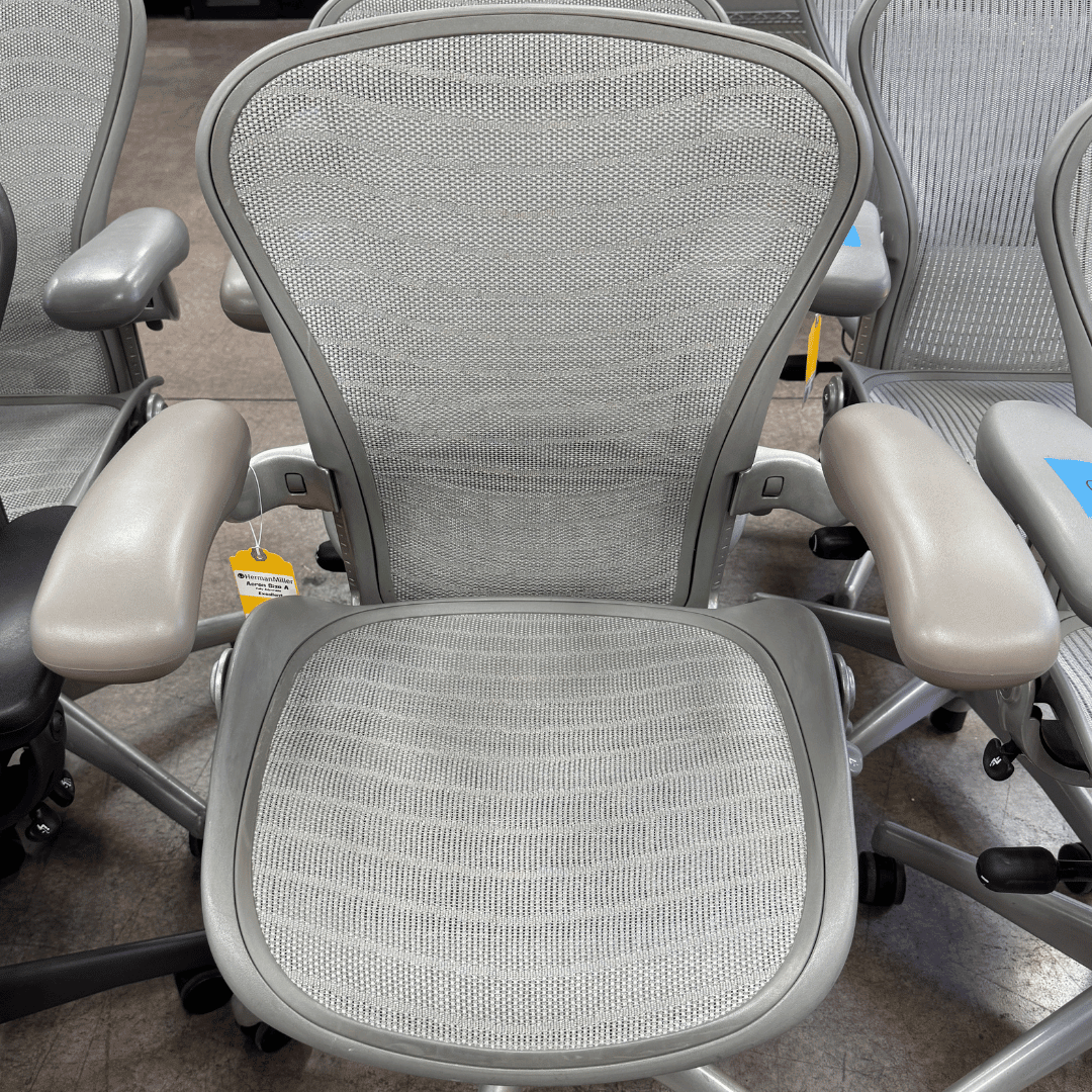 Herman Miller Aeron Office Chair Fully Adjustable (SIlver Tuxedo Mesh/ Titanium Frame) - Size A - Best Deal Vegas, TV, & Apple StoreLas_Vegas