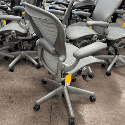Herman Miller Aeron Office Chair Fully Adjustable (SIlver Tuxedo Mesh/ Titanium Frame) - Size B - Best Deal Vegas, TV, & Apple StoreLas_Vegas