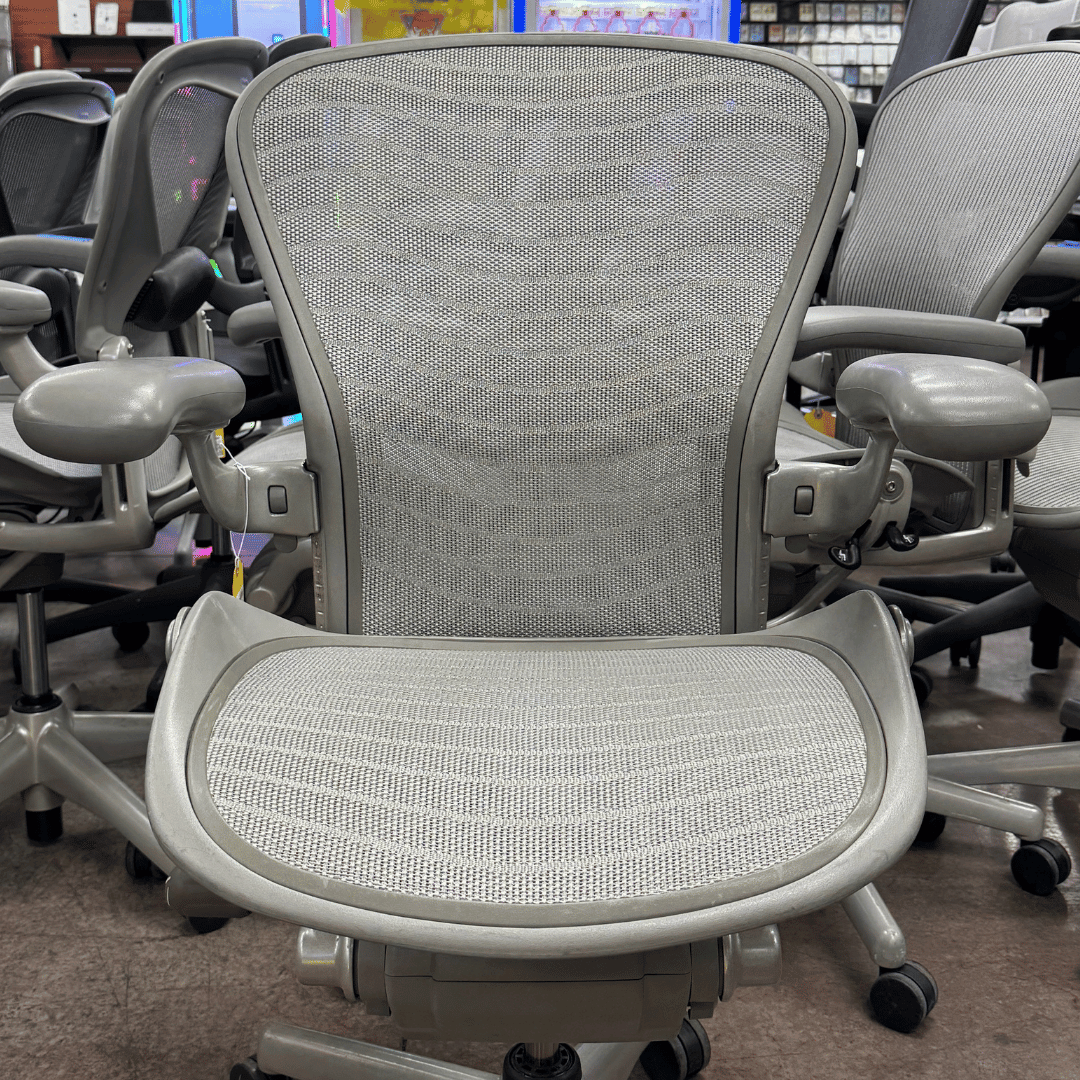 Herman Miller Aeron Office Chair Fully Adjustable (SIlver Tuxedo Mesh/ Titanium Frame) - Size B - Best Deal Vegas, TV, & Apple StoreLas_Vegas