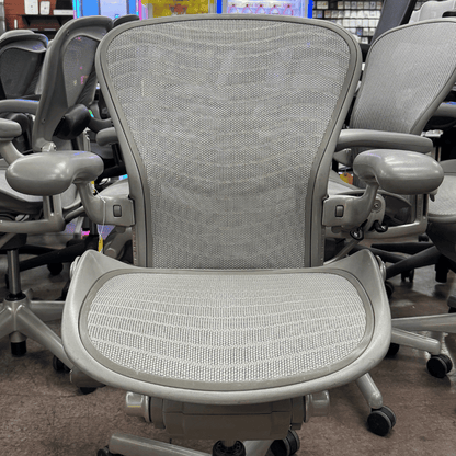 Herman Miller Aeron Office Chair Fully Adjustable (SIlver Tuxedo Mesh/ Titanium Frame) - Size B - Best Deal Vegas, TV, & Apple StoreLas_Vegas