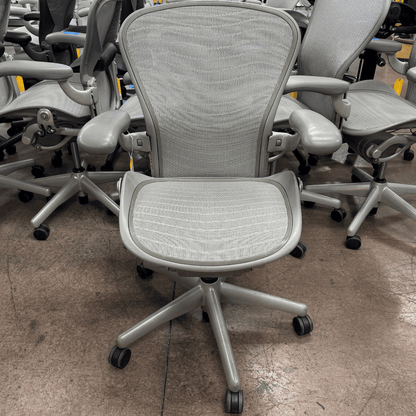 Herman Miller Aeron Office Chair Fully Adjustable (SIlver Tuxedo Mesh/ Titanium Frame) - Size B - Best Deal Vegas, TV, & Apple StoreLas_Vegas