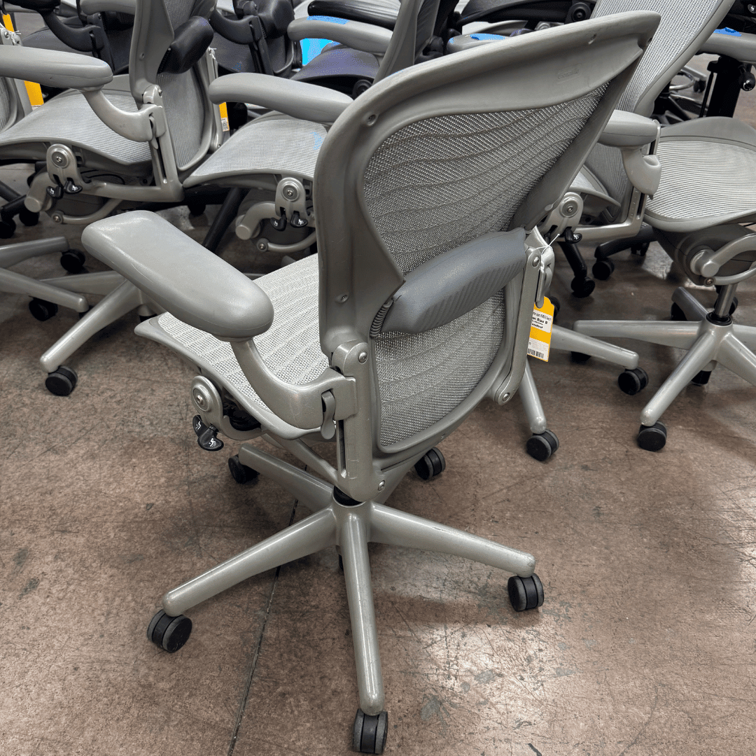 Herman Miller Aeron Office Chair Fully Adjustable (SIlver Tuxedo Mesh/ Titanium Frame) - Size B - Best Deal Vegas, TV, & Apple StoreLas_Vegas