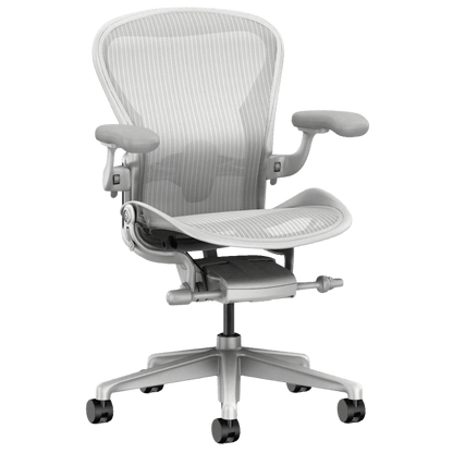 Herman Miller Aeron Remastered Fully Adjustable Office Chair (Mineral/Satin/White) - Size C - Best Deal Office, TV, & Apple StoreLas_Vegas