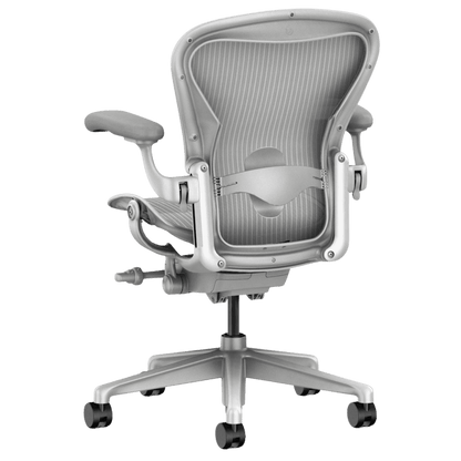 Herman Miller Aeron Remastered Fully Adjustable Office Chair (Mineral/Satin/White) - Size C - Best Deal Office, TV, & Apple StoreLas_Vegas