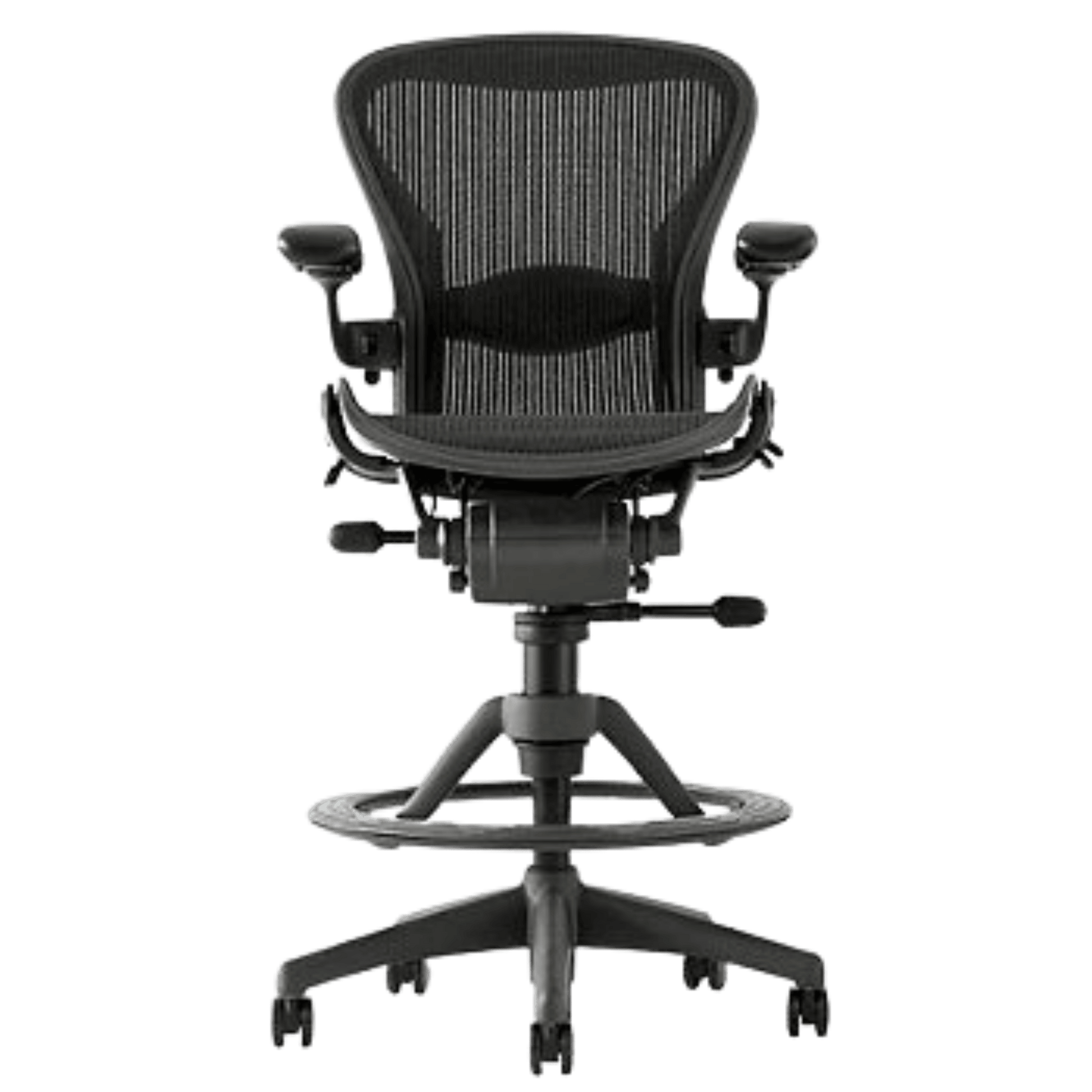 Herman Miller Aeron Stool Mesh Office Chair Standard Options (Black/Graphite) - Size B - Best Deal Vegas Furniture & Apple StoreLas_Vegas