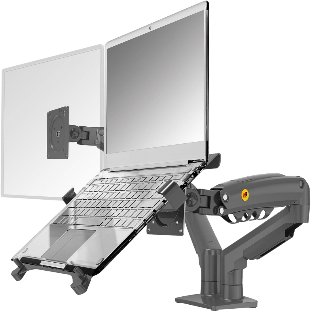 NB Dual Monitor Gas Strut Desktop Mount for 17" to 30" Displays (D5C/F160 - FP) - Best Deal Office, TV, & Apple StoreLas_Vegas