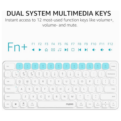 Rapoo Keyboard and Mouse Combo with Apple Keys Bluetooth and USB Node - White - (9010M) - Best Deal Office Furniture & Apple StoreLas_Vegas