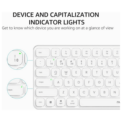 Rapoo Keyboard and Mouse Combo with Apple Keys Bluetooth and USB Node - White - (9010M) - Best Deal Office Furniture & Apple StoreLas_Vegas
