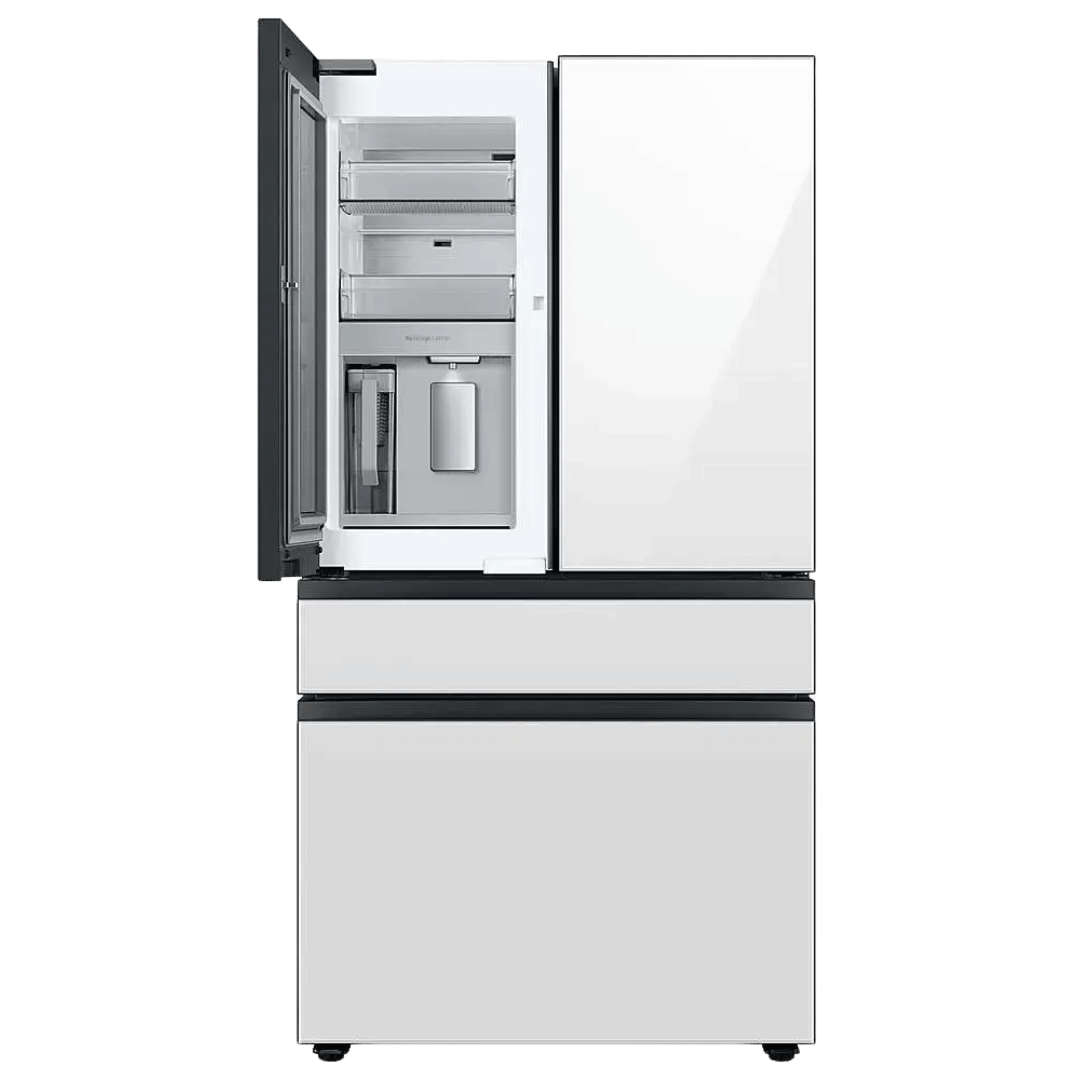 Samsung BESPOKE 29 cu. ft. 4 - Door French Door Smart Refrigerator with Beverage Center - White Glass (RF29BB860012) - Best Deal Office Furniture & Apple StoreLas_Vegas