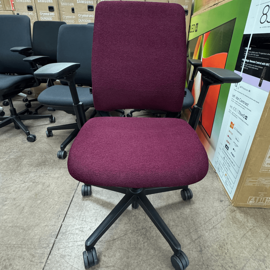 Steelcase Amia Ergonomic Office Chair (Purple Cloth/Black Frame) - Best Deal Office, TV, & Apple StoreLas_Vegas
