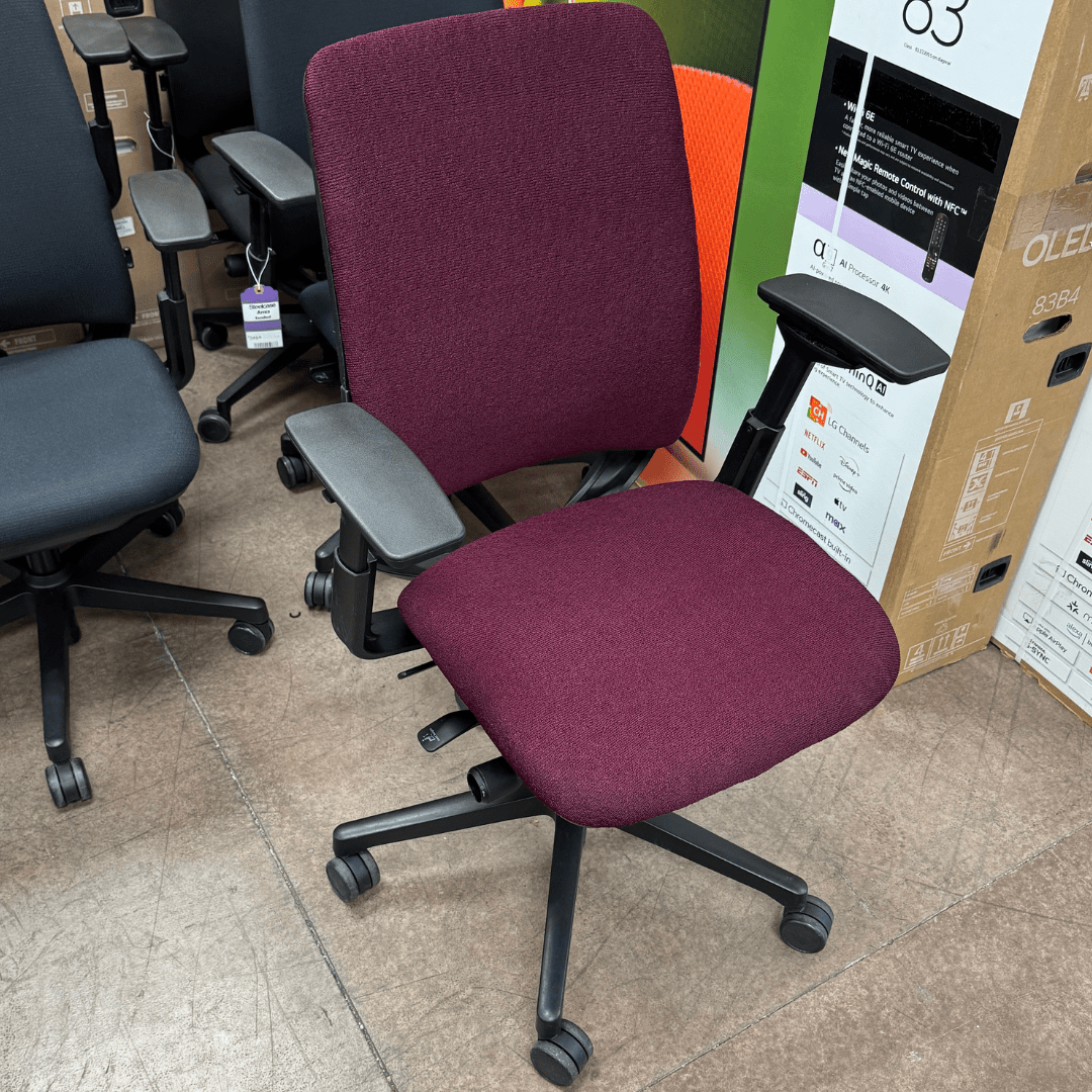 Steelcase Amia Ergonomic Office Chair (Purple Cloth/Black Frame) - Best Deal Office, TV, & Apple StoreLas_Vegas