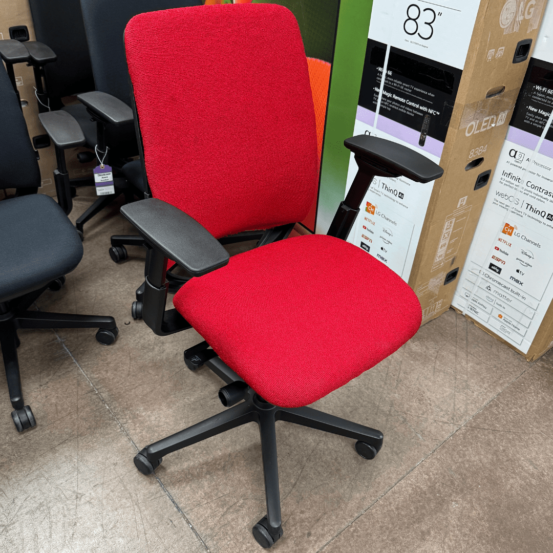 Steelcase Amia Ergonomic Office Chair (Red Cloth/Black Frame) - Best Deal Office, TV, & Apple StoreLas_Vegas