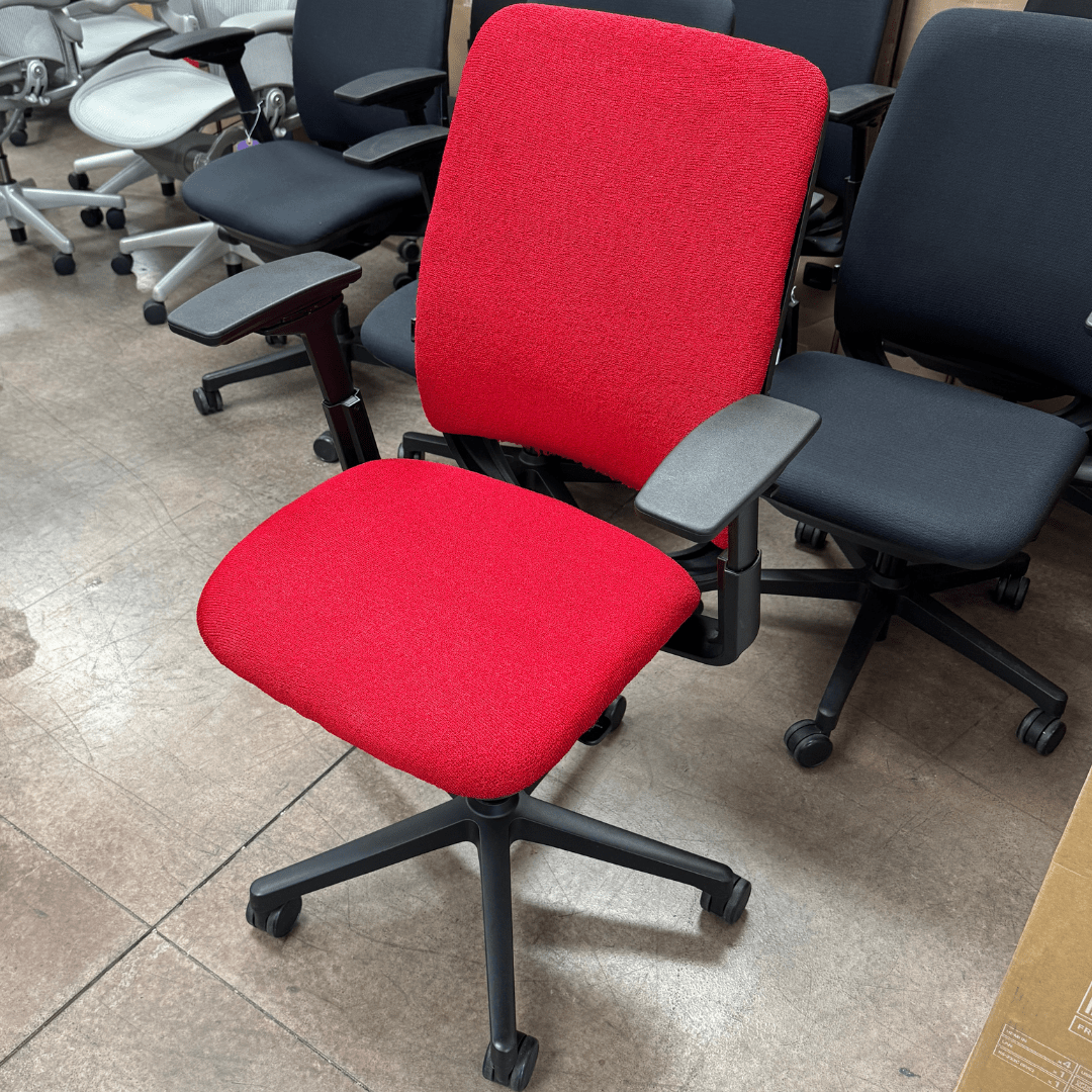 Steelcase Amia Ergonomic Office Chair (Red Cloth/Black Frame) - Best Deal Office, TV, & Apple StoreLas_Vegas