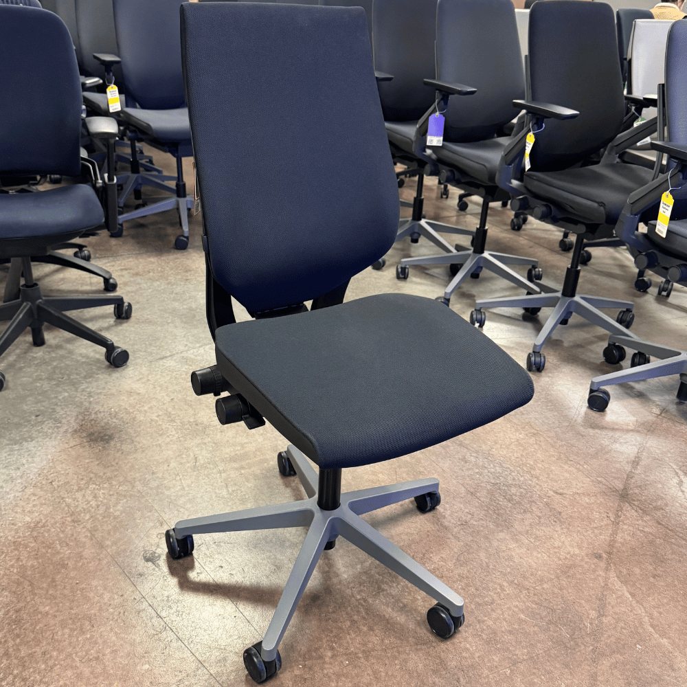 Steelcase Gesture Ergonomic Executive Office Chair with Adjustable Lumbar ARMLESS (Black Cloth/Black Frame) Excellent - Best Deal Office, TV, & Apple StoreLas_Vegas