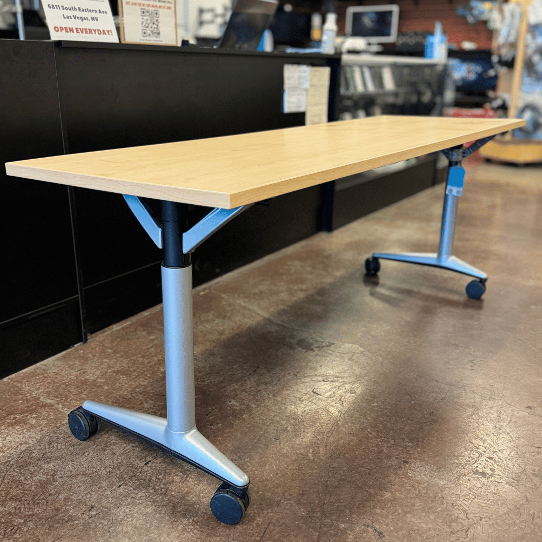 Steelcase Wooden Flip - Top Meeting Room Table on Wheels (72" x 24") - Best Deal Office Furniture & Apple StoreLas_Vegas