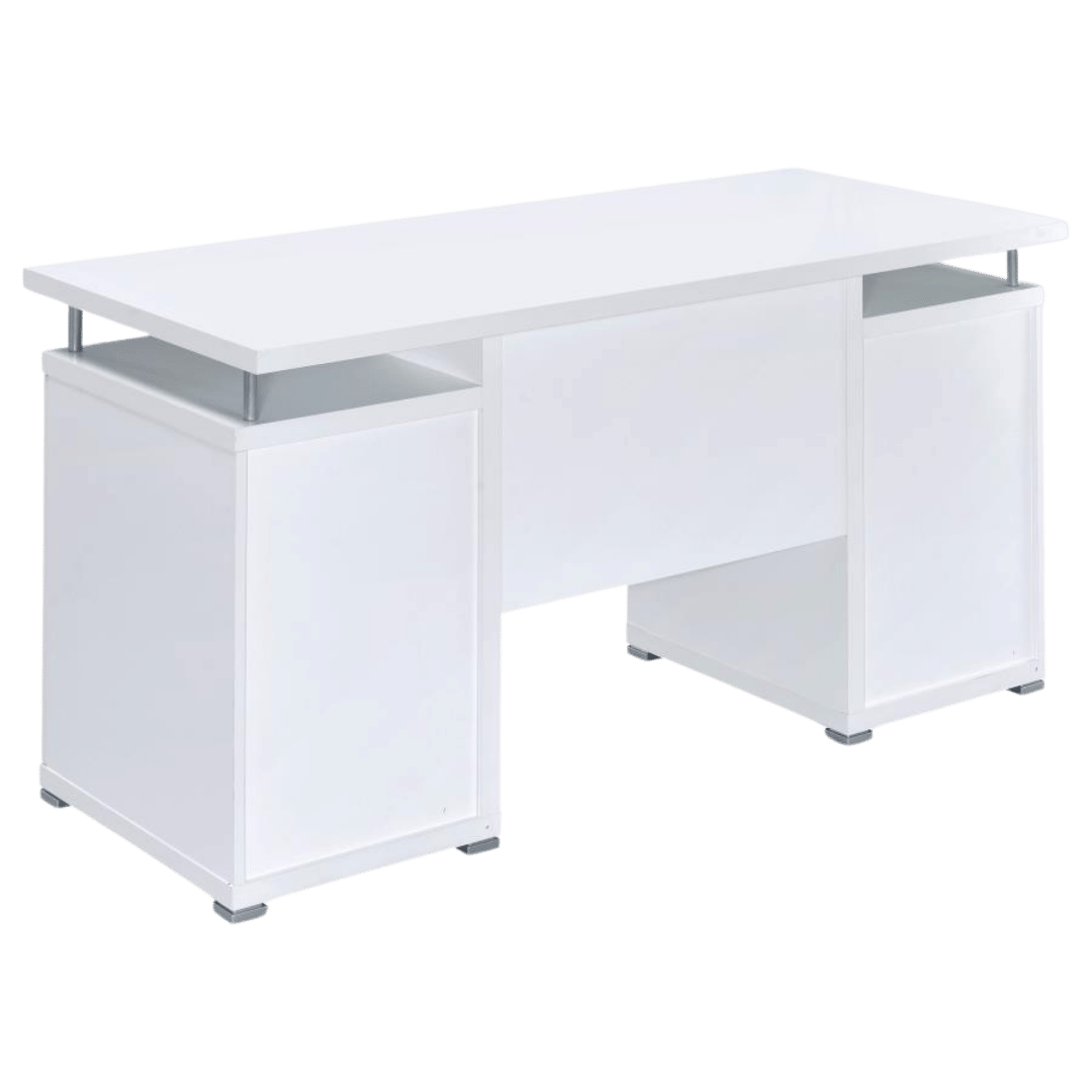 Tracy 55 - inch 2 - drawer Office Computer Desk White - Best Deal Vegas Las_Vegas