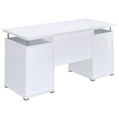 Tracy 55 - inch 2 - drawer Office Computer Desk White - Best Deal Vegas Las_Vegas