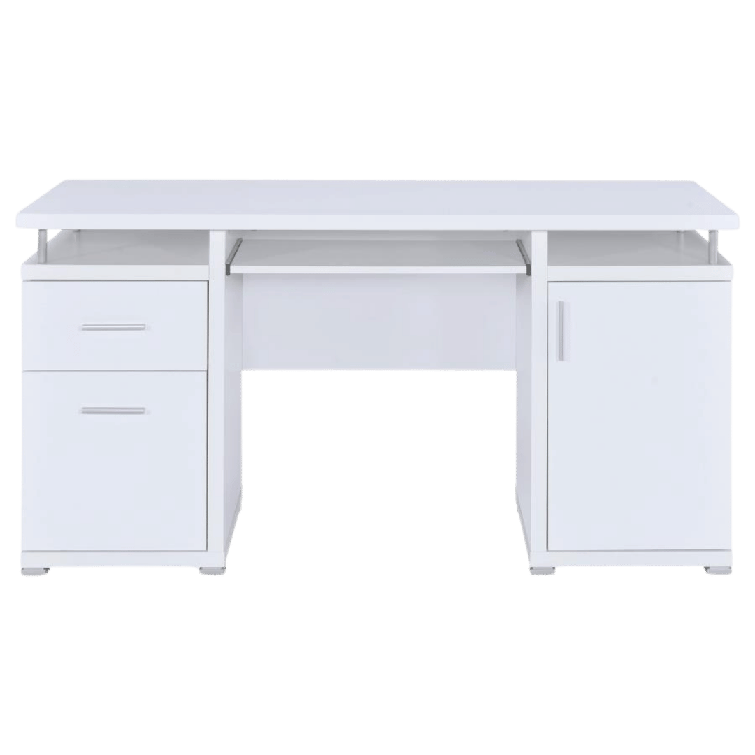 Tracy 55 - inch 2 - drawer Office Computer Desk White - Best Deal Vegas Las_Vegas