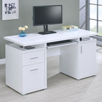 Tracy 55 - inch 2 - drawer Office Computer Desk White - Best Deal Vegas Las_Vegas