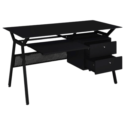 Weaving 55 - inch 2 - drawer Computer Desk Keyboard Tray Black - Best Deal Office Las_Vegas