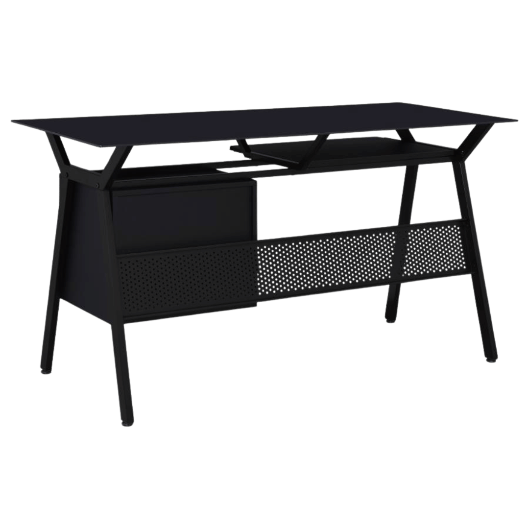 Weaving 55 - inch 2 - drawer Computer Desk Keyboard Tray Black - Best Deal Office Las_Vegas