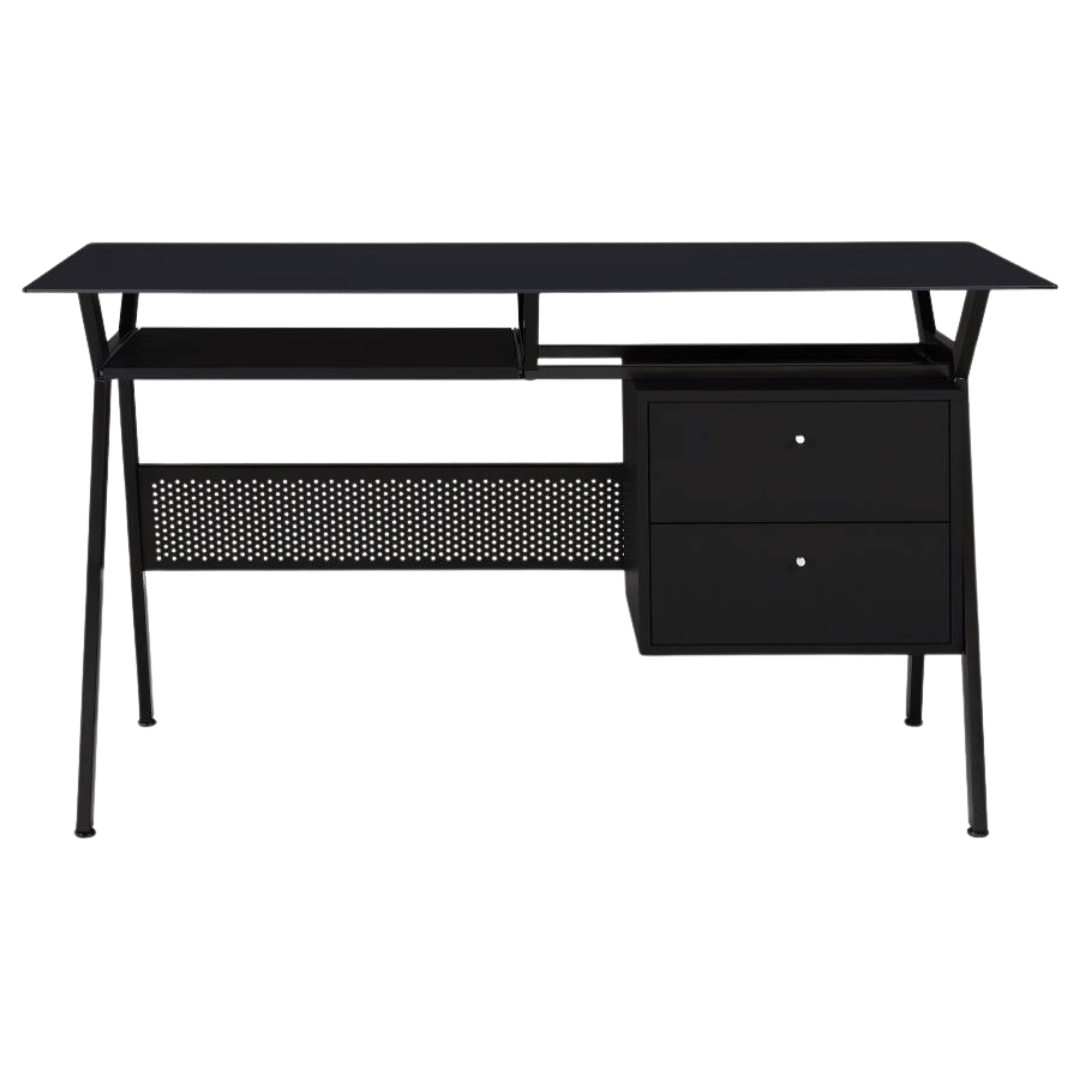 Weaving 55 - inch 2 - drawer Computer Desk Keyboard Tray Black - Best Deal Office Las_Vegas