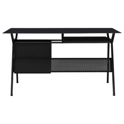 Weaving 55 - inch 2 - drawer Computer Desk Keyboard Tray Black - Best Deal Office Las_Vegas