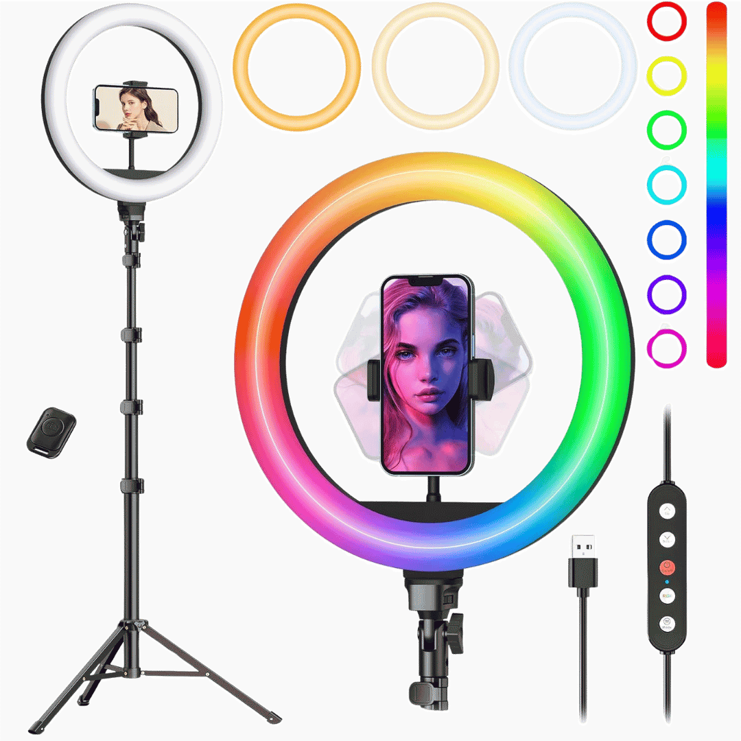 Weilisi 10" RGB LED Ring Light Kit with Stand - Best Deal Office Furniture & Apple StoreLas_Vegas